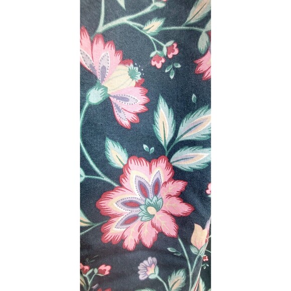 Waverly Duralee Floral Vine English Garden Pattern 1980's Black Pink VTG Curtain - Picture 8 of 16